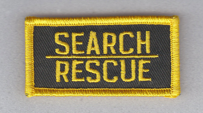 SEARCH RESCUE Tab patch Gold on Dark Green